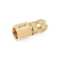 Штуцер быстросъёмный латунный "мама" (F) × "мама" 1/2"(F) ДТ