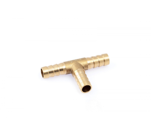 Штуцер соединительный Т-образный латунный ёлочка 9мм ДТ