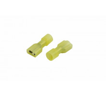 Контакт МАМА 6.3мм полностью изолированная термоусаживаемая(6.6 мм 4-6 мм²) желтый REXANT 100шт.