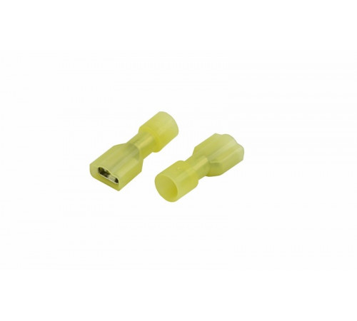 Контакт МАМА 6.3мм полностью изолированная термоусаживаемая(6.6 мм 4-6 мм²) желтый REXANT 100шт.
