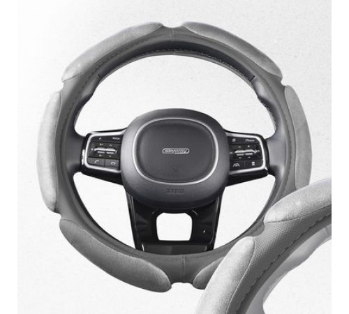 Оплетка искусственная замша с перфорацией M (37-39 см) SKYWAY Mix Sponge classic Серый