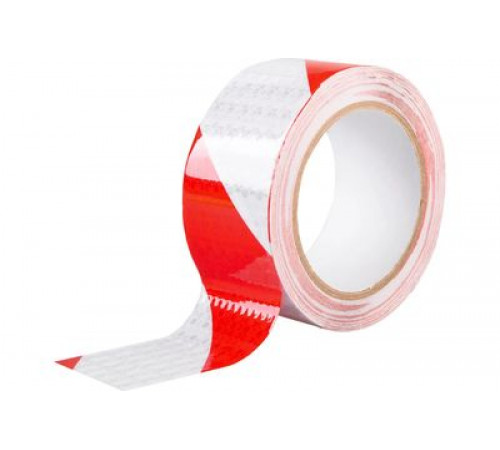 Лента светоотражающая REXANT самоклеящаяся 50 мм х 10 м красно-белая
