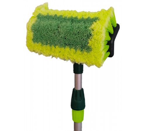 Щетка для мытья  ZIZAY телескопическая длина 2 метра с клапаном под воду и краником, щетина 25х5см