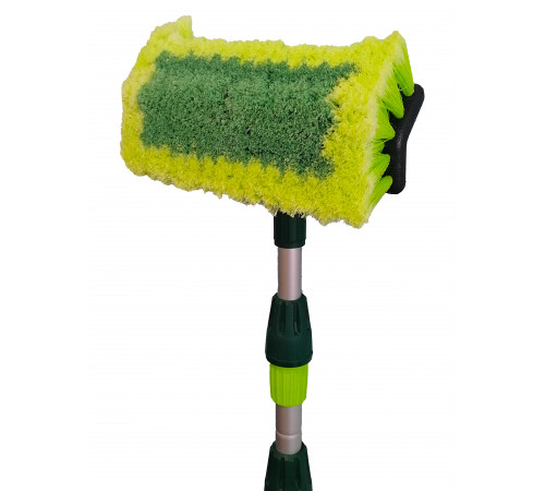 Щетка для мытья  ZIZAY телескопическая длина 3 метра с клапаном под воду и краником, щетина 25х5см