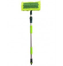 Щетка для мытья  ZIZAY телескопическая длина 1,6 метра с клапаном под воду и краником, щетина 25х5см