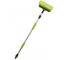 Щетка для мытья  ZIZAY телескопическая длина 1,6 метра с клапаном под воду и краником, щетина 20х5см