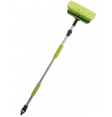 Щетка для мытья  ZIZAY телескопическая длина 1,6 метра с клапаном под воду и краником, щетина 20х5см