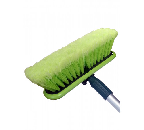 Щетка для мытья  ZIZAY телескопическая длина 1,6 метра с клапаном под воду и краником, щетина 20х5см