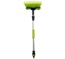 Щетка для мытья  ZIZAY телескопическая длина 1 метр с клапаном под воду и краником, щетина 20х5см
