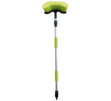 Щетка для мытья  ZIZAY телескопическая длина 1,6 метра с клапаном под воду и краником, угловая, щети