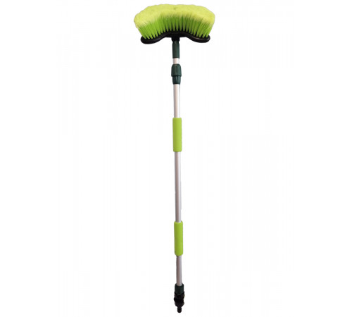 Щетка для мытья  ZIZAY телескопическая длина 1,6 метра с клапаном под воду и краником, угловая, щети