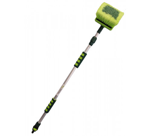 Щетка для мытья  ZIZAY телескопическая длина 1,6 метра с клапаном под воду и краником, щетина 5см, у
