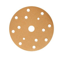 Круг абразивный SUNMIGHT B312TV 125мм P080 на липучке,8 отв., золотистый