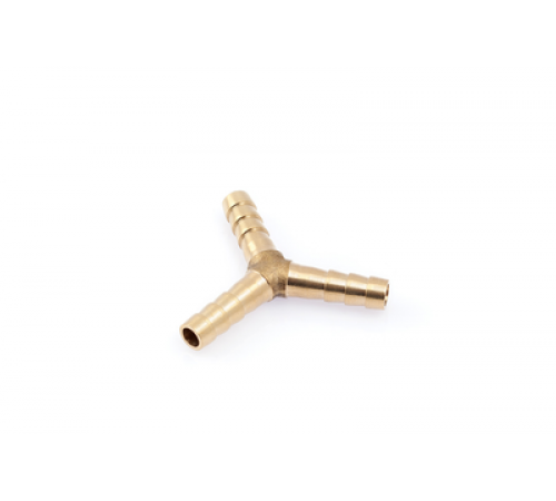 Штуцер соединительный Y-образный латунный ёлочка 7мм ДТ