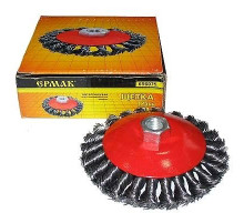 Щетка метал. для УШМ тарелка крученая 125мм М14 ЕРМАК