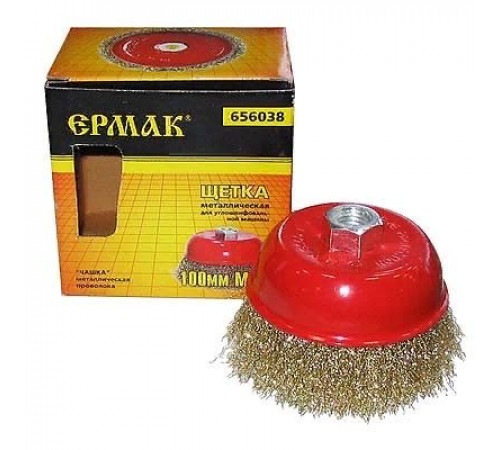 Щетка метал. для УШМ чашка 100мм М14 ЕРМАК