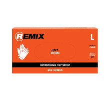 Перчатки малярные синие (виниловые L) REMIX (пачка 100шт)