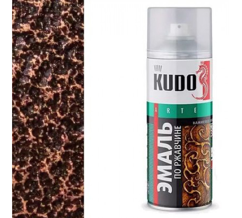Краска молотковая по ржавчине черная медь KU-3015 KUDO аэрозоль 520мл