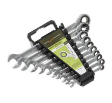 Набор ключей комб. трещоточных 10 шт. (8,10,12,13,14,15,17,19,22,24мм) пластик. холдер ДТ