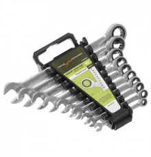 Набор ключей комб. трещоточных 10 шт. (8,10,12,13,14,15,17,19,22,24мм) пластик. холдер ДТ