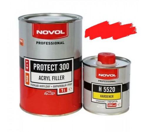 Грунт акриловый Novol+отв. 300 1л+0,2л красный