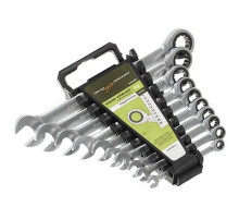 Набор ключей комб. трещоточных 08 шт. (8,10,12,13,14,15,17,19мм)  пластик. холдер ДТ