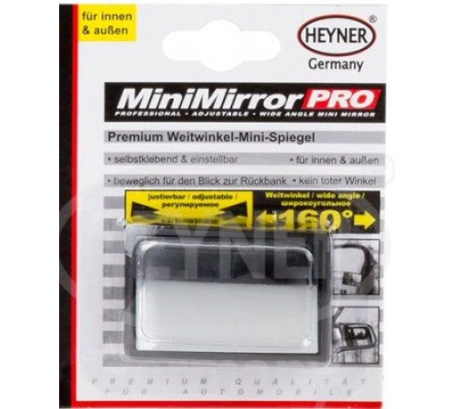 Зеркало мини на липучке (пластик) 54х35х20мм HEYNER